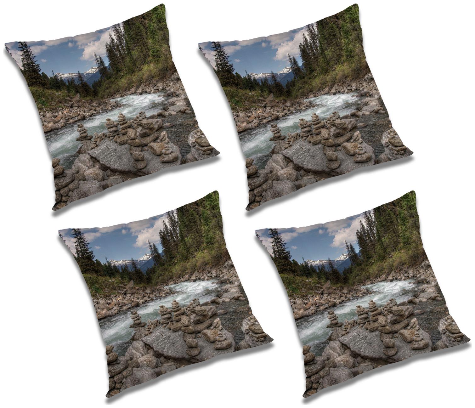 

RADANYA Abstract Cushion Cover with Filler (Set of 4) 24x24 inch