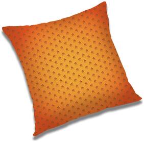 RADANYA Abstract Polyester Orange Cushion Cover ( Large , Pack of 1 )