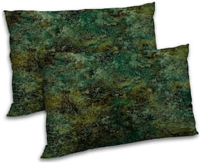 RADANYA Polyester Abstract Pillow Covers ( Pack of 2 , Green )