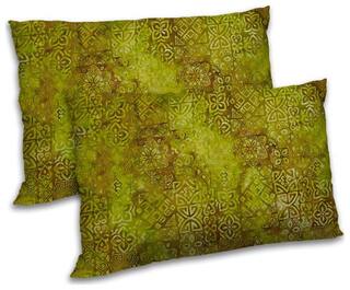 RADANYA Polyester Abstract Pillow Covers ( Pack of 2 , Green )