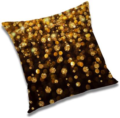 RADANYA Abstract Polyester Gold Cushion Cover ( Large , Pack of 1 )