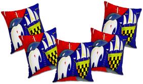 RADANYA Abstract Polyester Blue Cushion Cover ( Extra large , Pack of 5 )