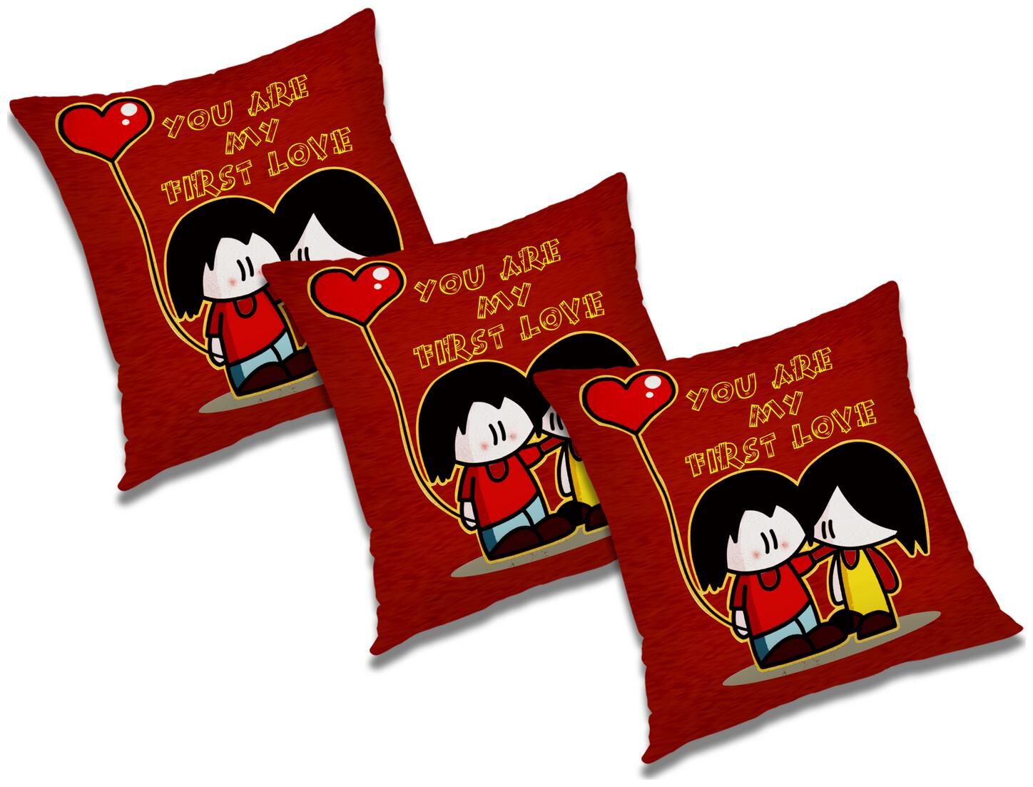 

RADANYA Abstract Polyester Red Cushion Cover ( Large Pack of 3 )