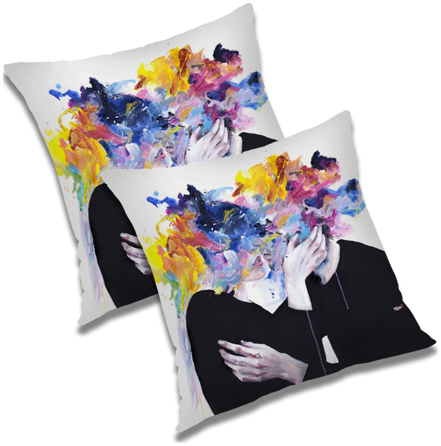

RADANYA Abstract Polyester Beige Cushion Cover ( Extra large Pack of 2 )