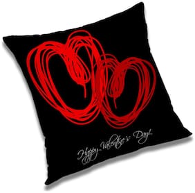 RADANYA Abstract Polyester Black Cushion Cover ( Regular , Pack of 1 )