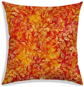 RADANYA Abstract Polyester Orange Cushion Cover ( Small , Pack of 1 )