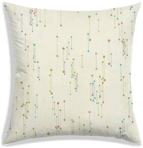 RADANYA Abstract Polyester Beige Cushion Cover ( Regular , Pack of 1 )