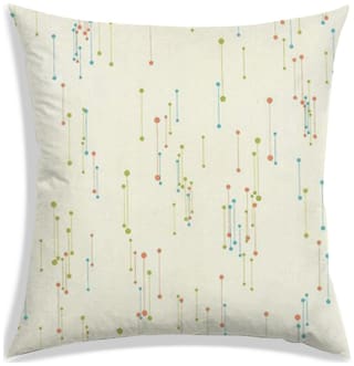 RADANYA Abstract Polyester Beige Cushion Cover ( Regular , Pack of 1 )