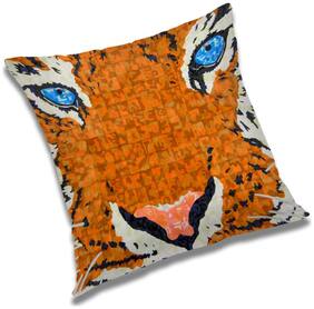 RADANYA Abstract Polyester Orange Cushion Cover ( Large , Pack of 1 )