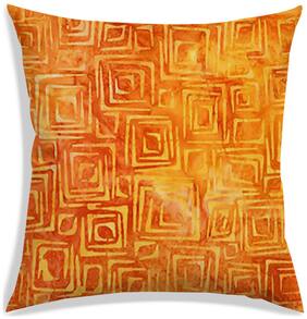 RADANYA Abstract Polyester Orange Cushion Cover ( Small , Pack of 1 )