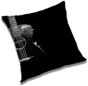 RADANYA Abstract Polyester Black Cushion Cover ( Large , Pack of 1 )