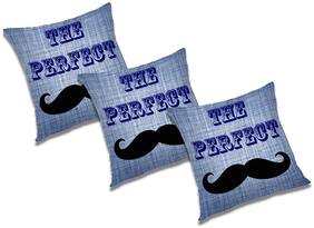 RADANYA Abstract Polyester Blue Cushion Cover ( Small , Pack of 3 )