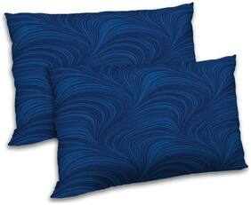 RADANYA Polyester Abstract Pillow Covers ( Pack of 2 , Blue )