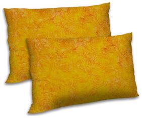 RADANYA Polyester Abstract Pillow Covers ( Pack of 2 , Yellow )