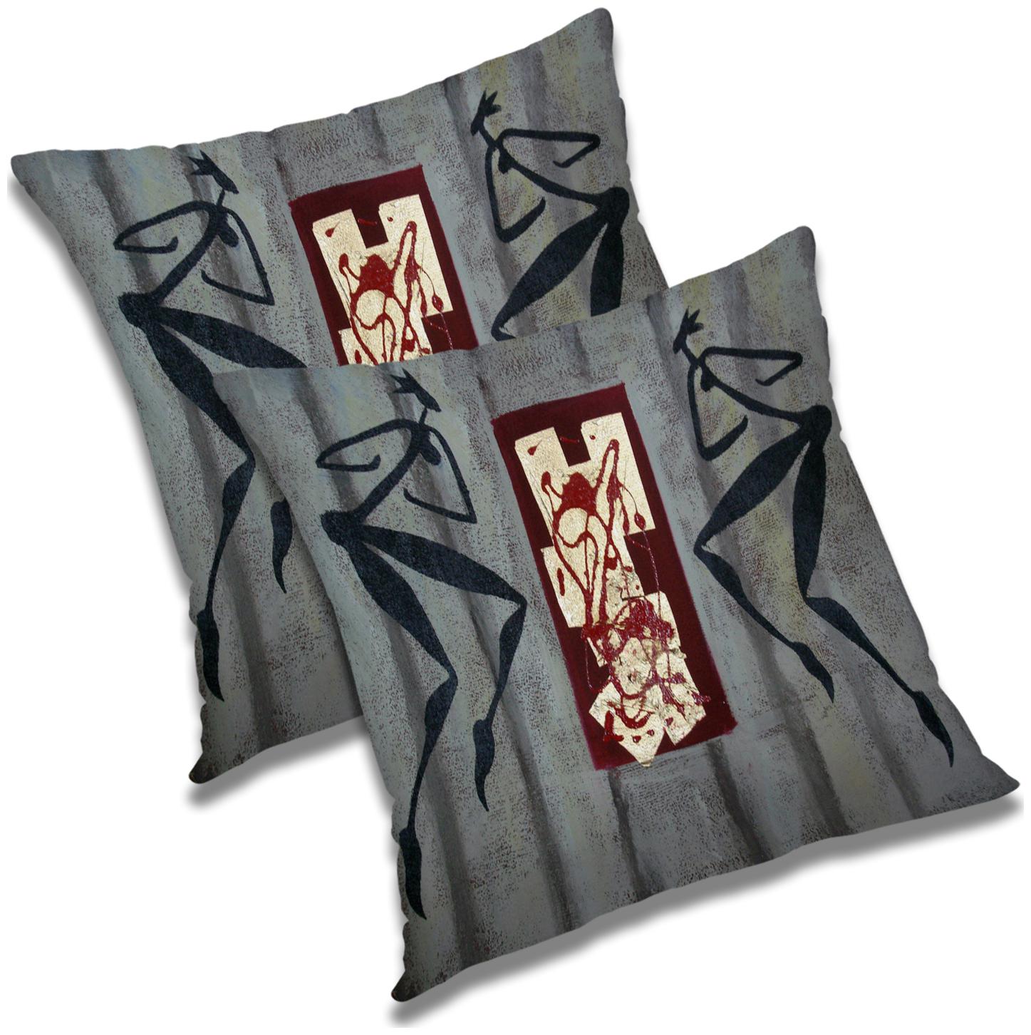 

RADANYA Abstract Polyester Grey Cushion Cover ( Large Pack of 2 )