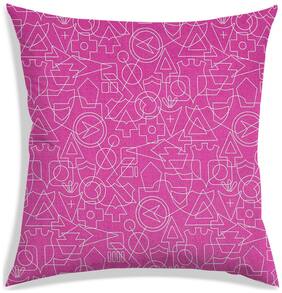 RADANYA Abstract Polyester Pink Cushion Cover ( Regular , Pack of 1 )