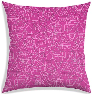 RADANYA Abstract Polyester Pink Cushion Cover ( Regular , Pack of 1 )