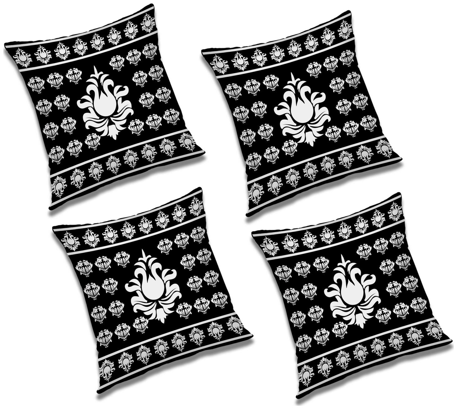 

RADANYA Abstract Polyester Black Cushion Cover ( Large Pack of 4 )