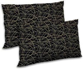 RADANYA Polyester Abstract Pillow Covers ( Pack of 2 , Black )