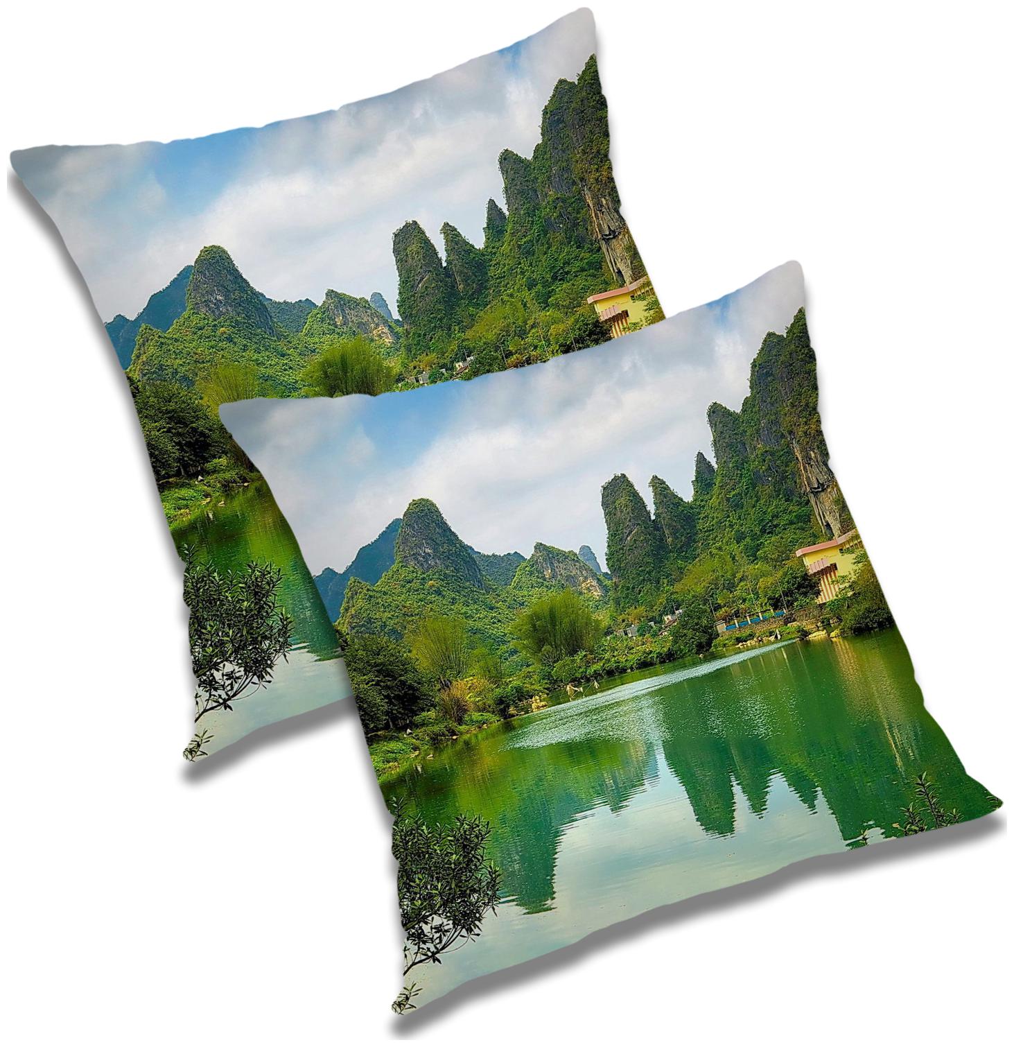 

RADANYA Abstract Cushion Cover with Filler (Set of 2) 16x16 inch