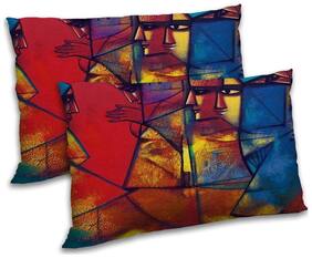 RADANYA Polyester Abstract Pillow Covers ( Pack of 2 , Multi )