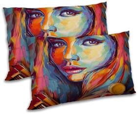 RADANYA Polyester Abstract Pillow Covers ( Pack of 2 , Multi )