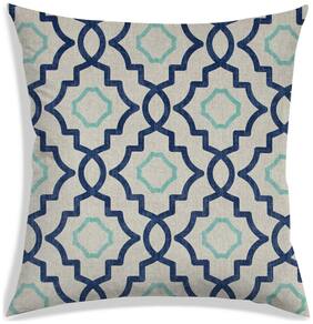 RADANYA Abstract Polyester Off-white Cushion Cover ( Large , Pack of 1 )