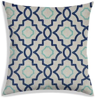 RADANYA Abstract Polyester Off-white Cushion Cover ( Large , Pack of 1 )