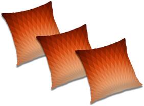 RADANYA Abstract Polyester Orange Cushion Cover ( Large , Pack of 3 )