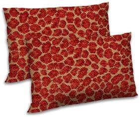 RADANYA Polyester Abstract Pillow Covers ( Pack of 2 , Brown )
