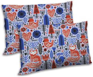 RADANYA Polyester Abstract Pillow Covers ( Pack of 2 , Blue )
