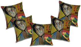 RADANYA Abstract Polyester Black Cushion Cover ( Large , Pack of 5 )