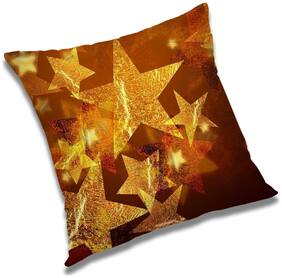 RADANYA Abstract Polyester Gold Cushion Cover ( Small , Pack of 1 )