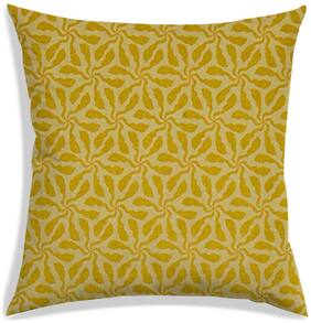 RADANYA Abstract Polyester Yellow Cushion Cover ( Large , Pack of 1 )