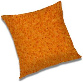 RADANYA Abstract Polyester Orange Cushion Cover ( Regular , Pack of 1 )