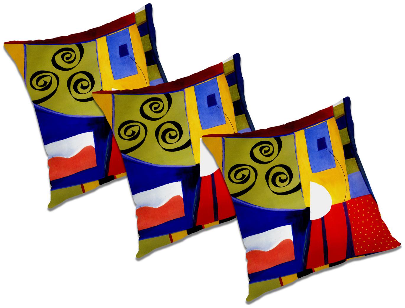 

RADANYA Abstract Cushion Cover With FIller (Set of 3) 12x12 inch