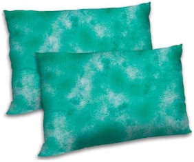 RADANYA Polyester Abstract Pillow Covers ( Pack of 2 , Green )