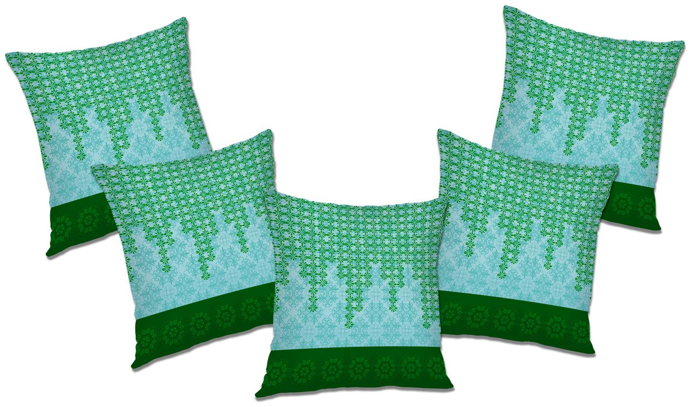 

RADANYA Abstract Polyester Green Cushion Cover ( Large Pack of 5 )
