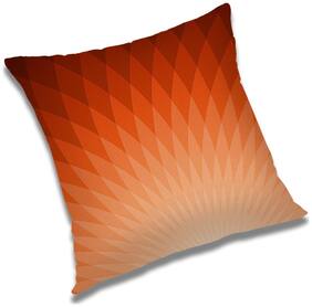RADANYA Abstract Polyester Orange Cushion Cover ( Large , Pack of 1 )