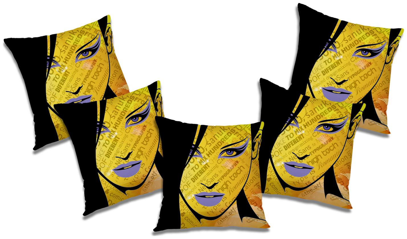 

RADANYA Abstract Cushion Cover with Filler (Set of 5) 24x24 inch