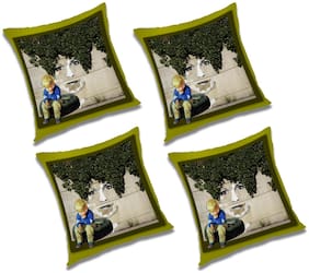 RADANYA Abstract Cushion Cover with Filler (Set of 4) 12X12 inch