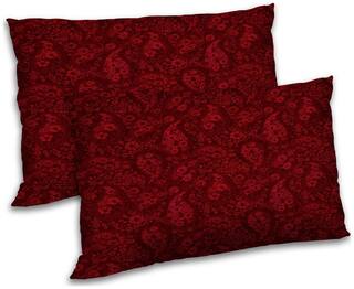 RADANYA Polyester Abstract Pillow Covers ( Pack of 2 , Red )