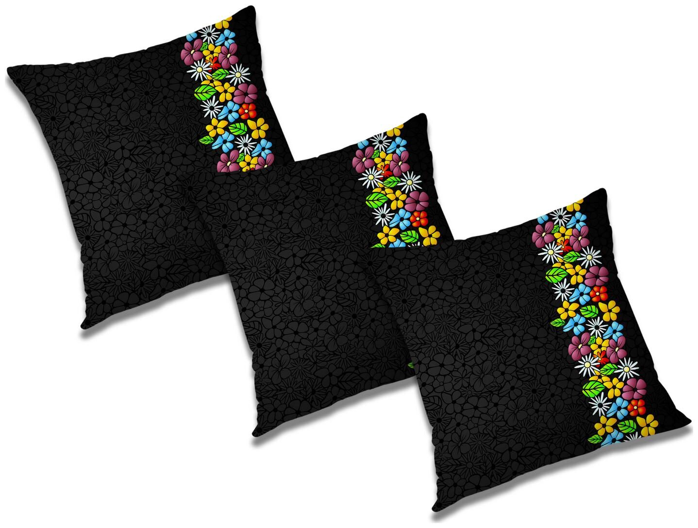 

RADANYA Abstract Polyester Black Cushion Cover ( Large Pack of 3 )