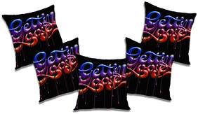 RADANYA Abstract Polyester Black Cushion Cover ( Extra large , Pack of 5 )