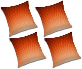 RADANYA Abstract Polyester Orange Cushion Cover ( Large , Pack of 4 )
