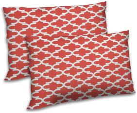 RADANYA Polyester Abstract Pillow Covers ( Pack of 2 , Orange )