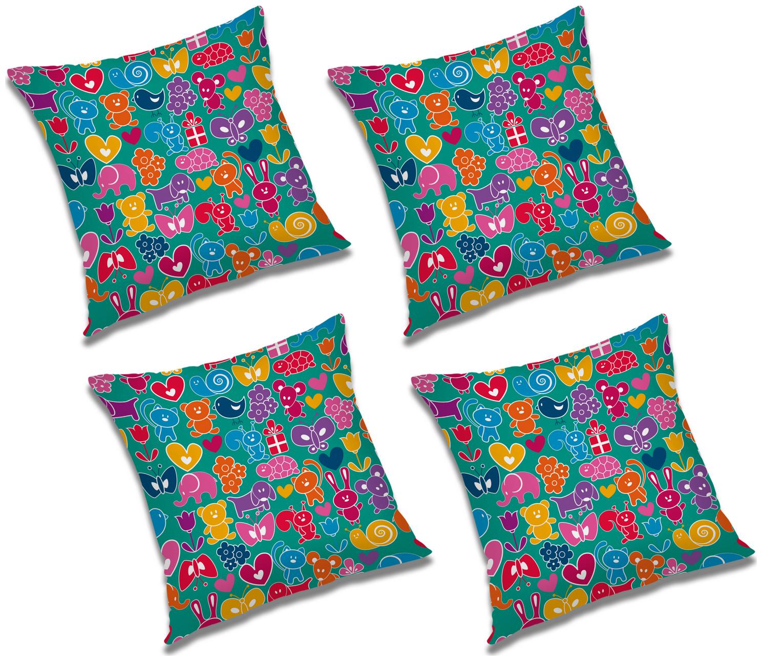 

RADANYA Abstract Polyester Blue Cushion Cover ( Large Pack of 4 )