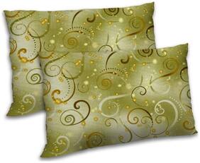 RADANYA Polyester Abstract Pillow Covers ( Pack of 2 , Green )