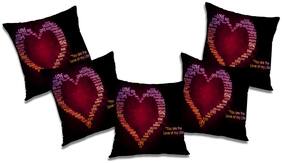 RADANYA Abstract Polyester Black Cushion Cover ( Large , Pack of 5 )
