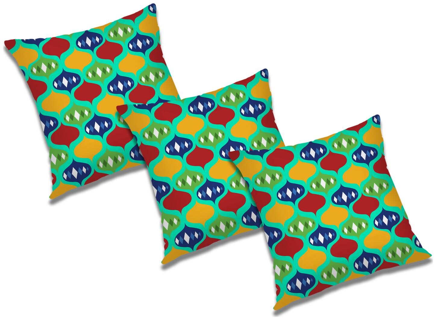 

RADANYA Abstract Polyester Beige Cushion Cover ( Regular Pack of 3 )